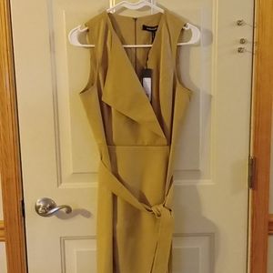 BCBG tan leatherette dress
